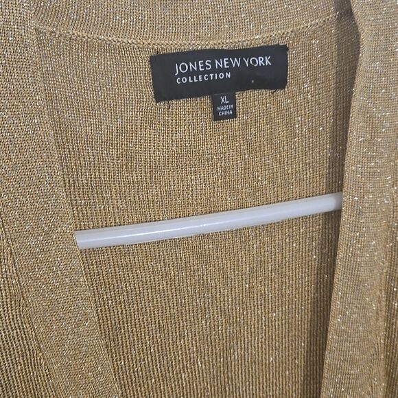 Jones new york Gold and Black Cardigan with Cozy Ombre Design - Picture 2 of 7